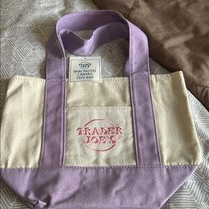 Trader Joe’s 2026 Pastel Purple Mini Canvas Tote Bag